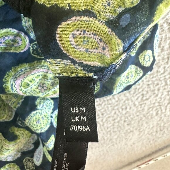 Free People Intimately Bodysuit Sundown Paisley Long Sleeve Green Blue Oversized - Picture 10 of 14